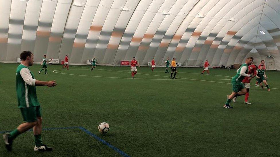 The match kicked off at Cardiff's Air Dome