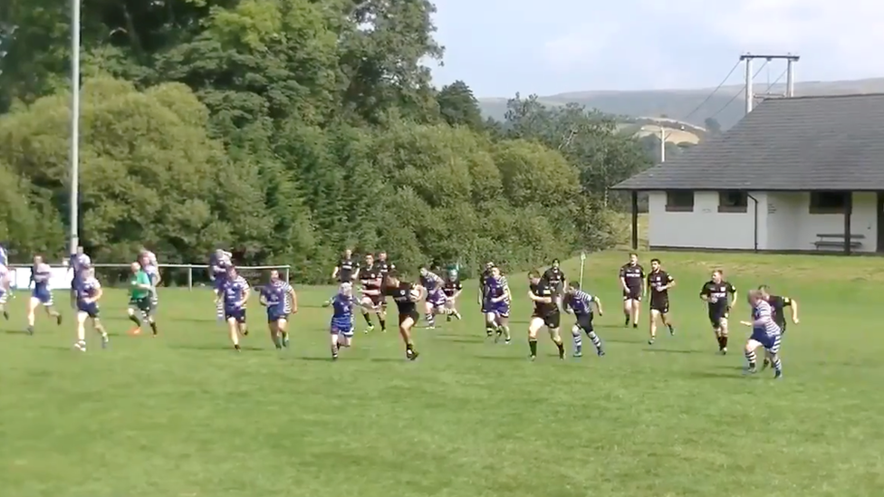 A rugby match between Llanidloes RFC and Machynlleth RFC