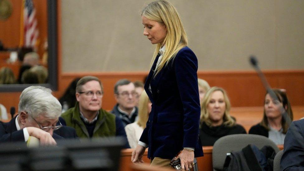 Gwyneth Paltrow makes an exit from the courtroom