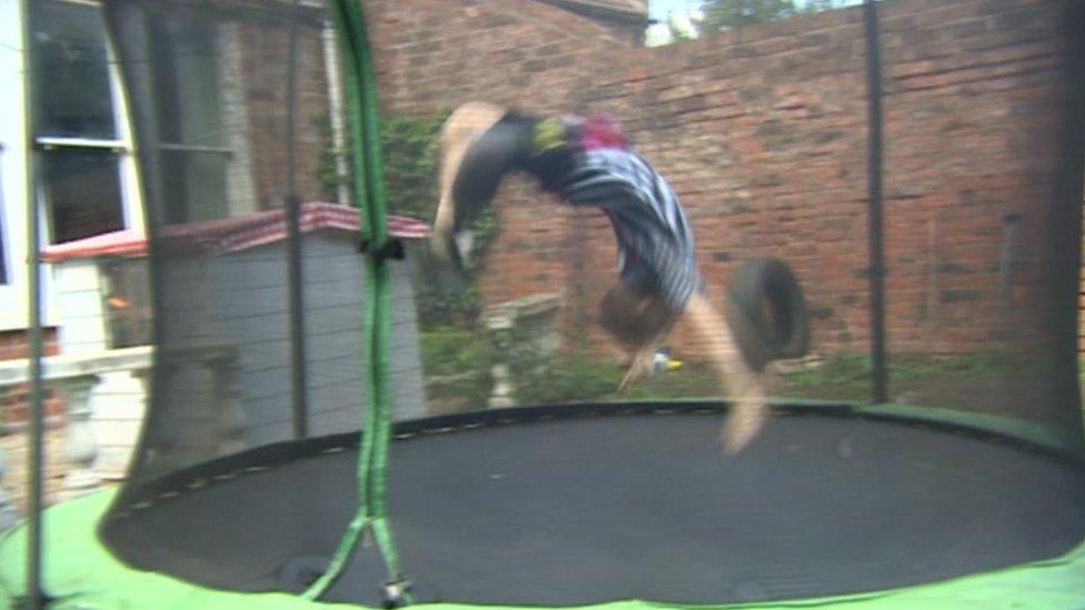 Max Clark on his trampoline