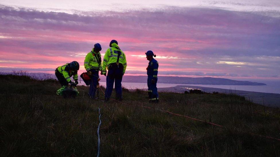 Rescue mission on Binevenagh Mountain