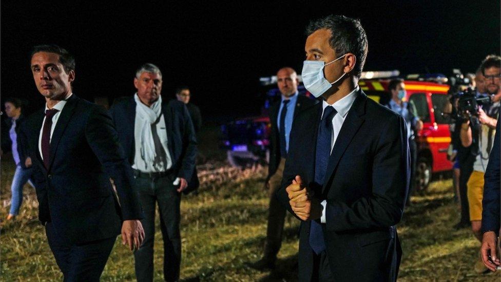 French Interior Minister Gerald Darmanin visited the scene on Monday