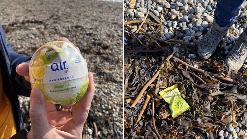 Items washed up on Dorset coast