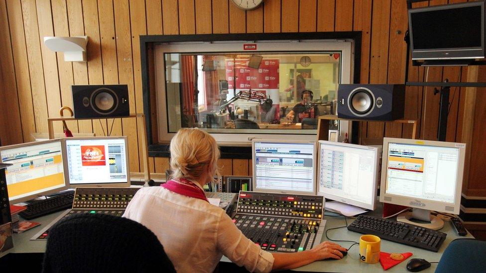 A view of the studio at Radio Trojka