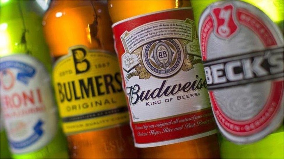 Selection of AB InBev beers