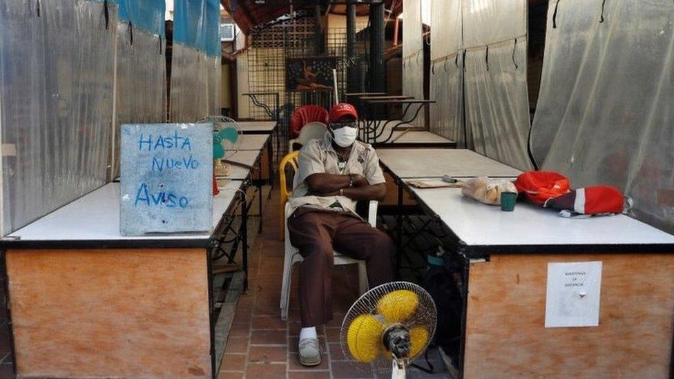 A closed stall in Havana