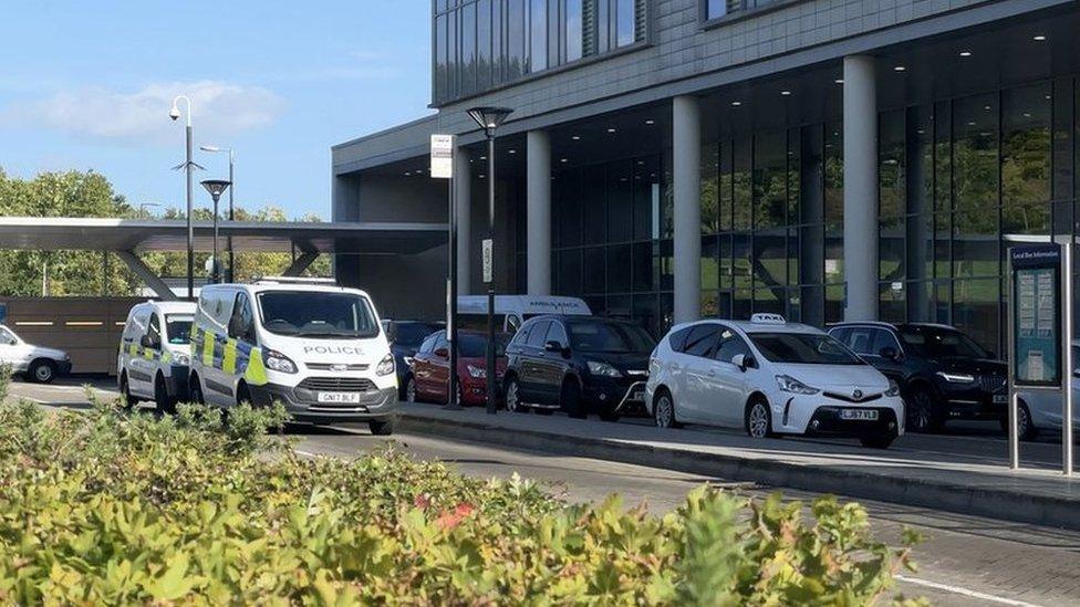 Police outside Tunbridge Wells Hospital