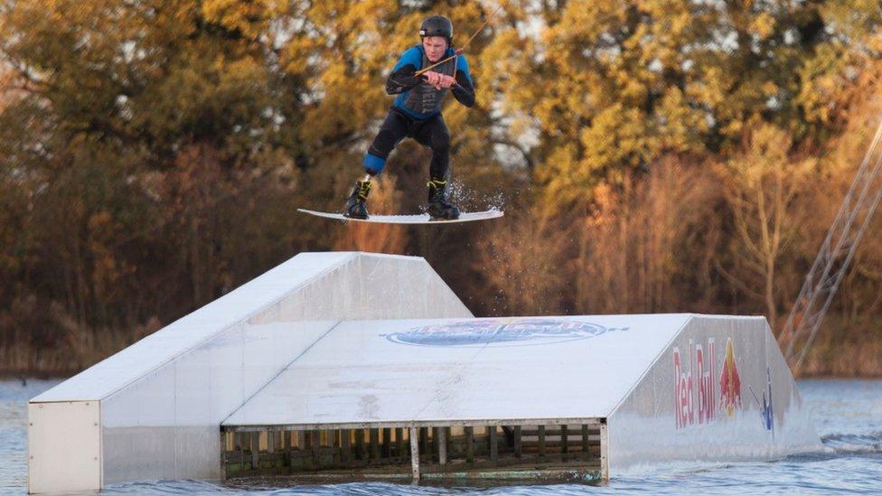 Owen Pick wakeboarding