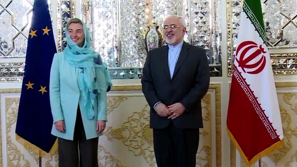 Federica Mogherini and Mohammad Javad Zarif