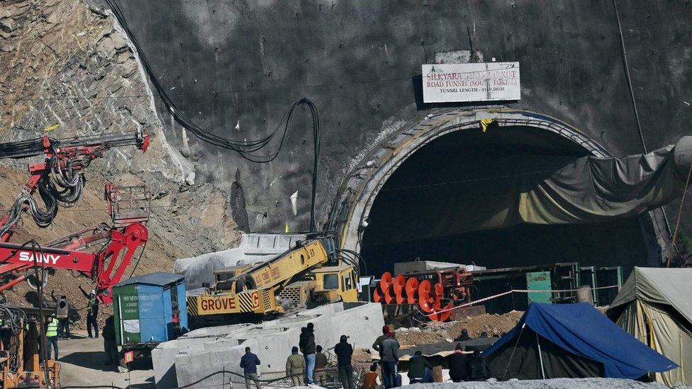 The tunnel where efforts are on to rescue 41 workers