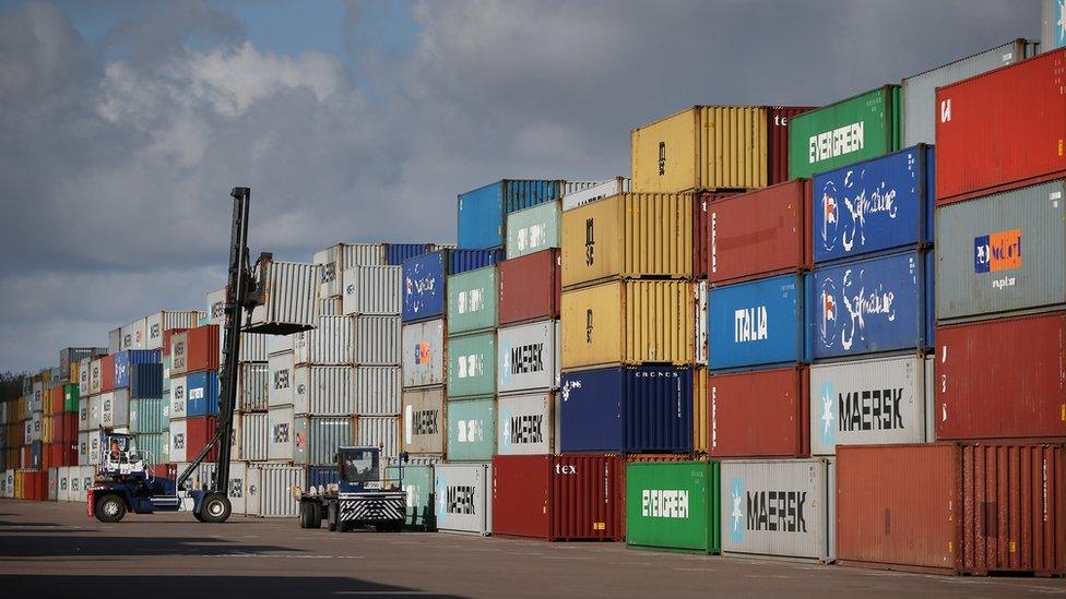 Containers at Felxstowe