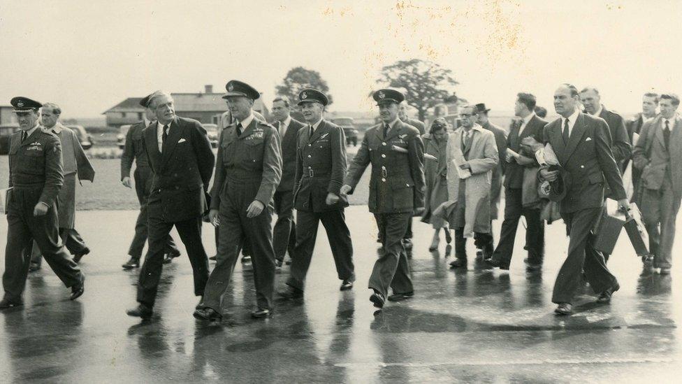 Sir Anthony Eden visiting RAF Wittering in Sept 1955