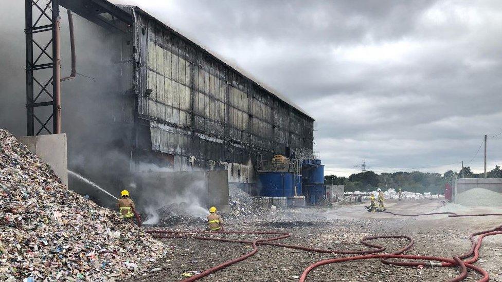 Fire crews tackle the fire