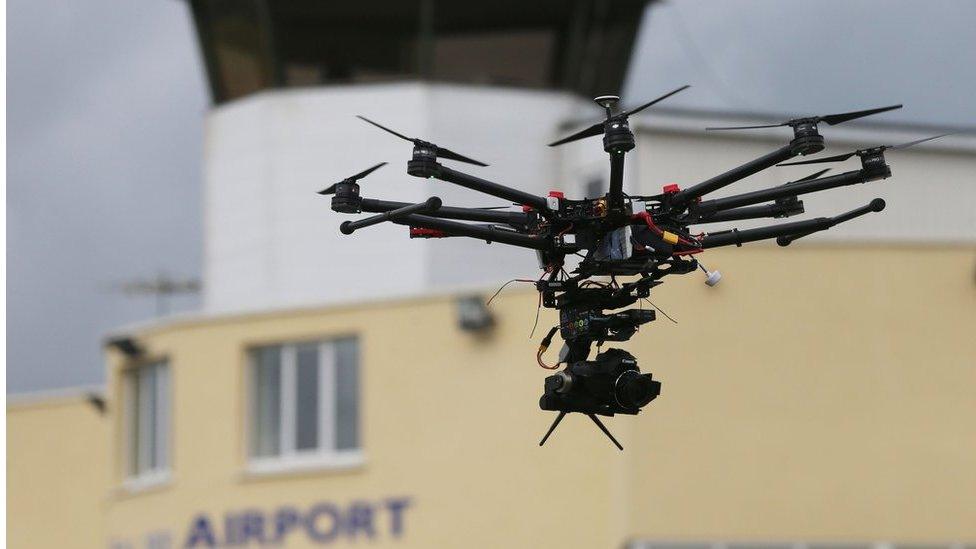 Drone at the inaugural Unmanned Aircraft Association of Ireland (UAAI) Meet the Drones showcase event at Weston Airport