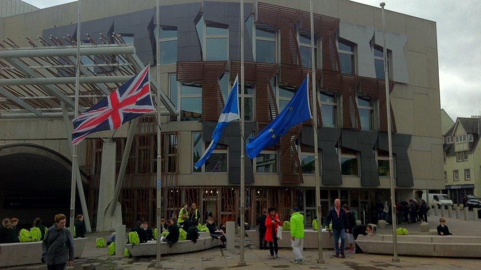 Flags outside Holyrood