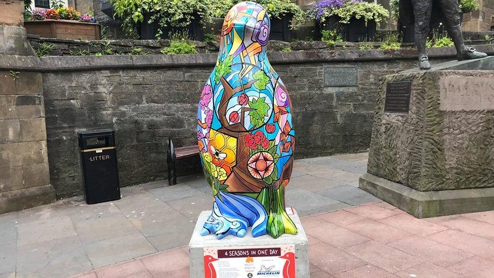 Penguin in Dundee city centre