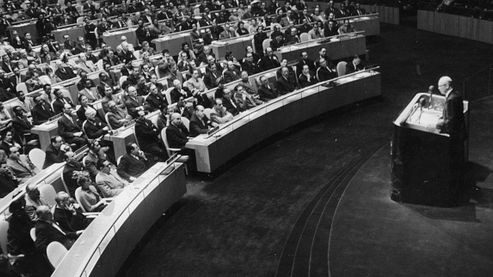 President Eisenhower addresses the United Nation (11 December 1953)