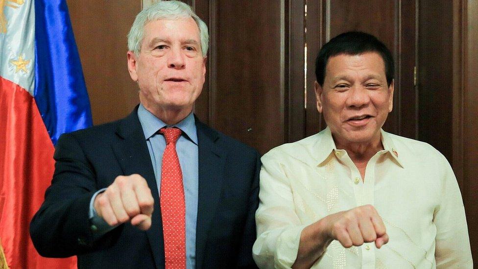 Asis head Nick Warner and Philippines President Rodrigo Duterte