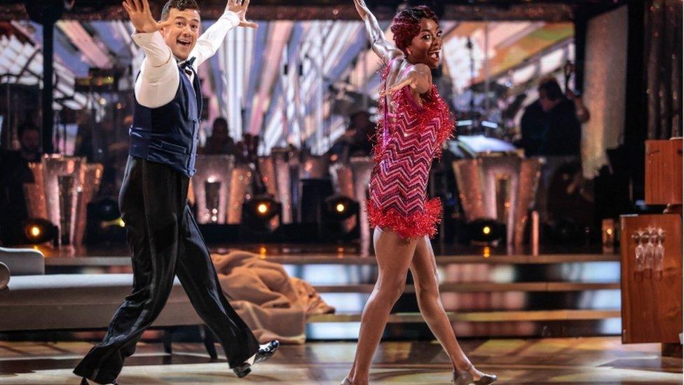 Aj Odudu and Kai Widdrington dancing on strictly