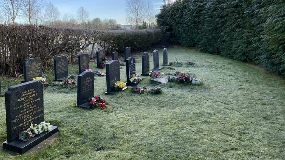 Graves outside chapel