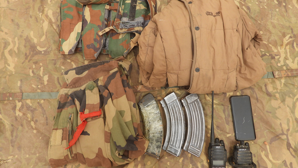 Camouflage clothing and radios