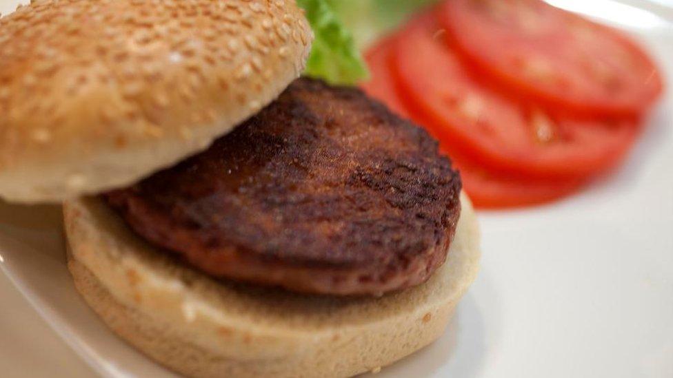 A lab grown beef burger