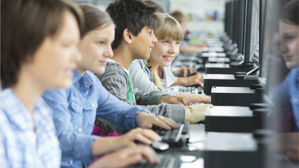 Children at computers