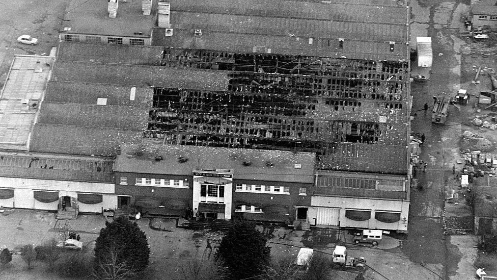 The remains of the Stardust nightclub after the fire in 1981