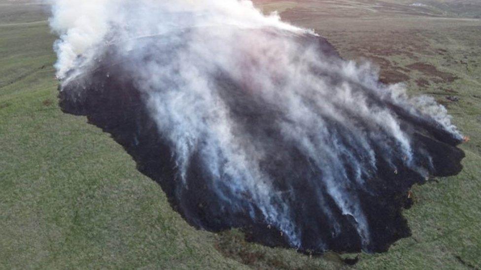 Fire at Darwen Moor