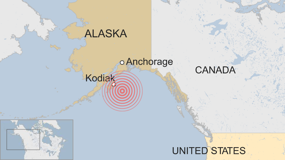 Alaska quake map