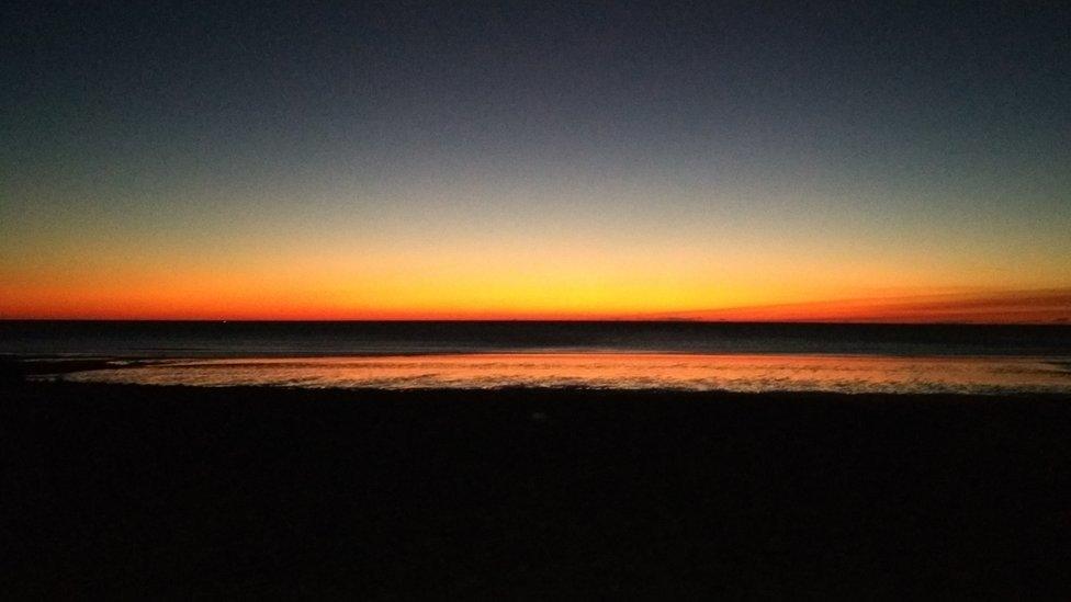 Sunset at Barmouth beach, Gwynedd