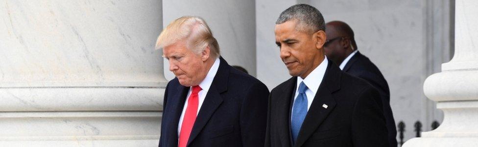 Donald Trump and Barack Obama, 20 Jan