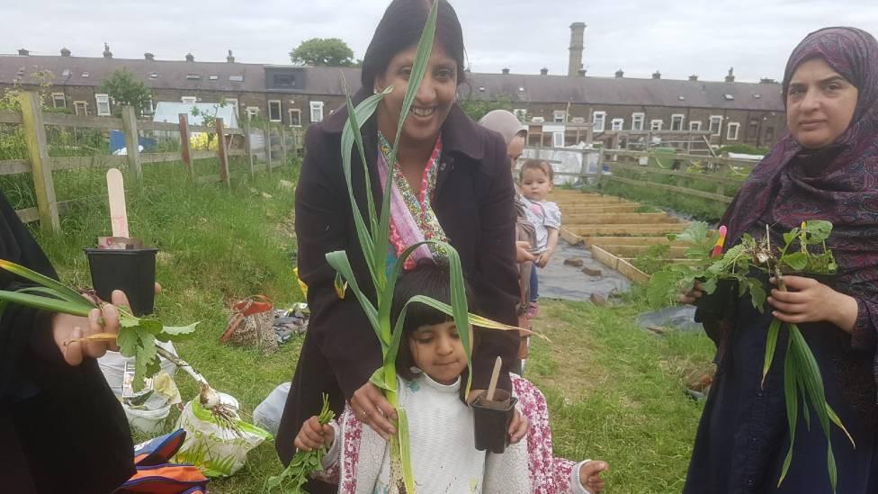 Women in Bradford at an allotment