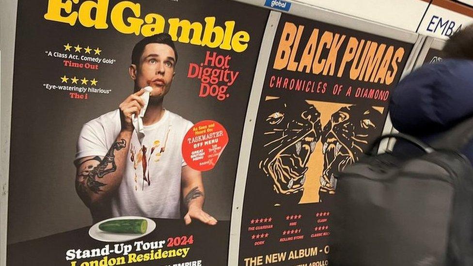 A poster advertising Ed Gamble's Hot Diggity Dog tour