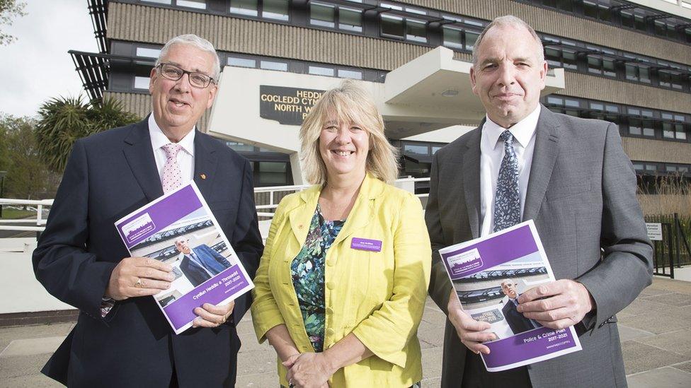 PCC Arfon Jones, Chf Con Mark Polin and his deputy Ann Griffith