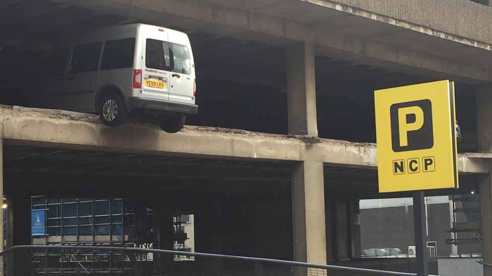 Collapsed car park