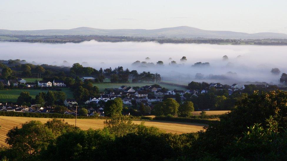 Llangwm, Pembrokeshire, under a blanket of mist