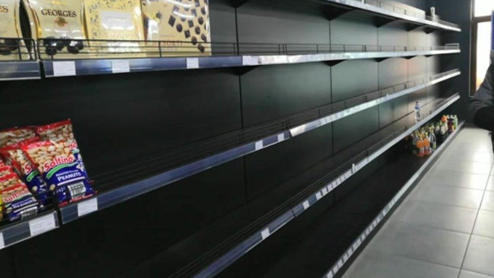 Empty shelves in Ukraine