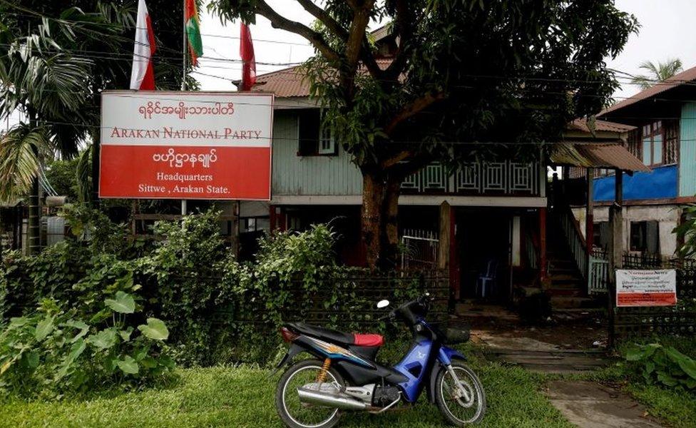 The Arakan National Party (ANP) head office is seen in Sittwe September 3, 2015. The ANP, an organisation of ethnic Rakhine Buddhists, was formed last year.