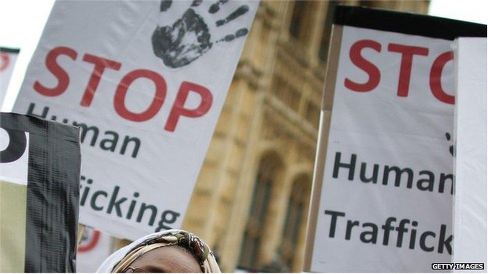 Demo outside parliament on Anti-slavery Day 2013