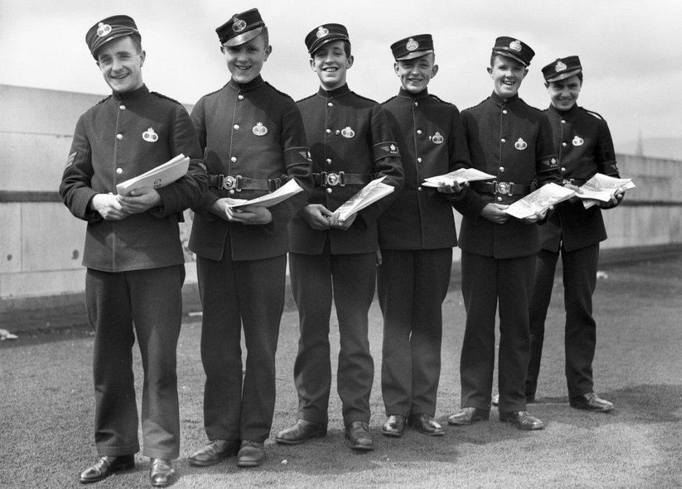 Group of messenger boys