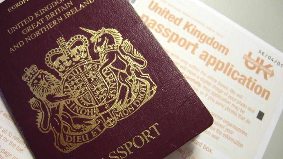 Close up of passport