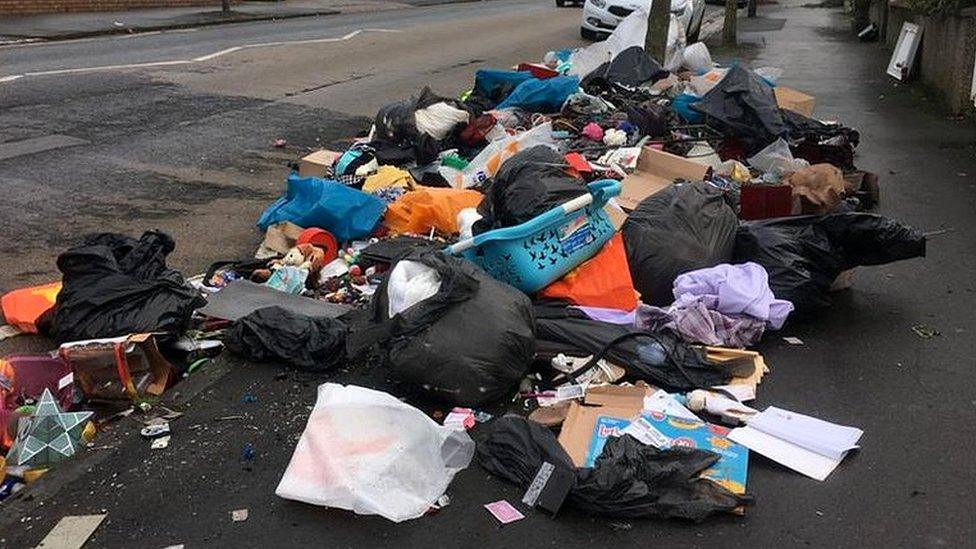 The rubbish was dumped on Monks Park Avenue in Southmead