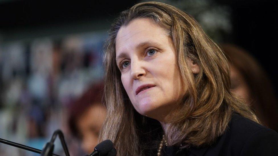 Canadian Deputy Prime Minister and Finance Minister Chrystia Freeland