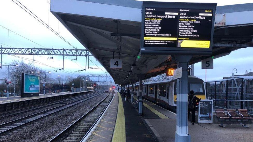 Colchester station platform