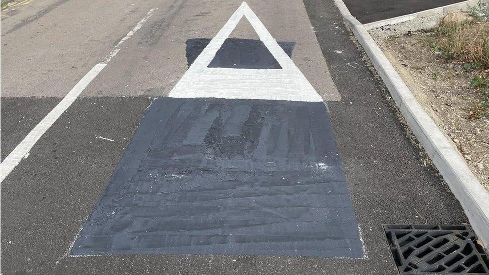 Road marking in Cambridge