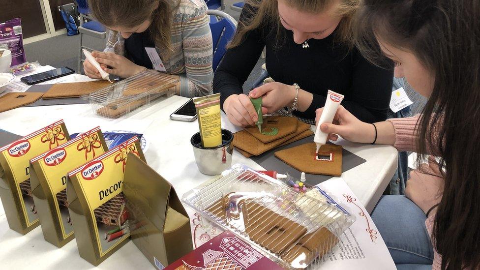 Making gingerbread houses