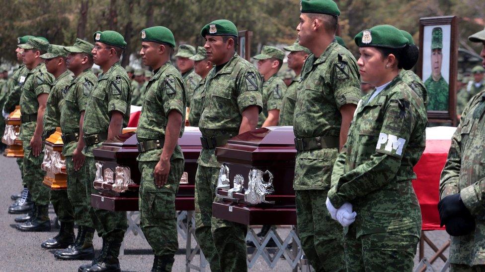 Soldiers in Palmarito also held a memorial for their losses in last week's clash