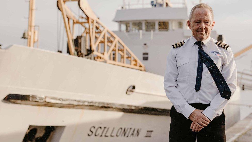 Pete Crawford with Scillonian III