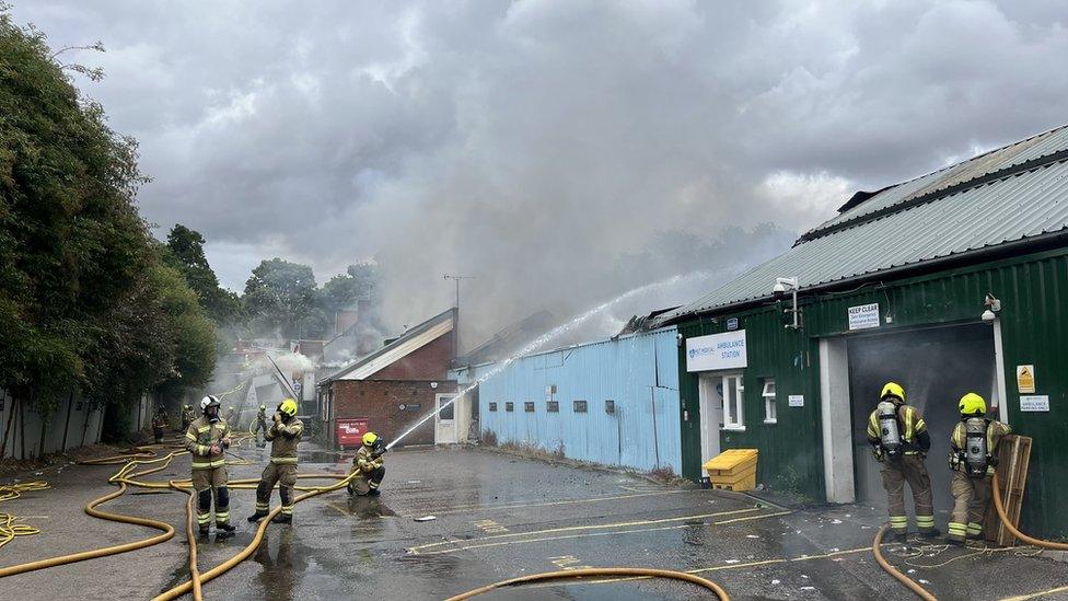 Fire at industrial unit in St Albans